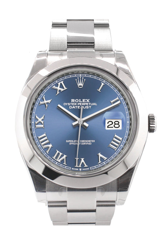 Datejust 41 Blue Roman Dial Automatic Men's Watch 126300