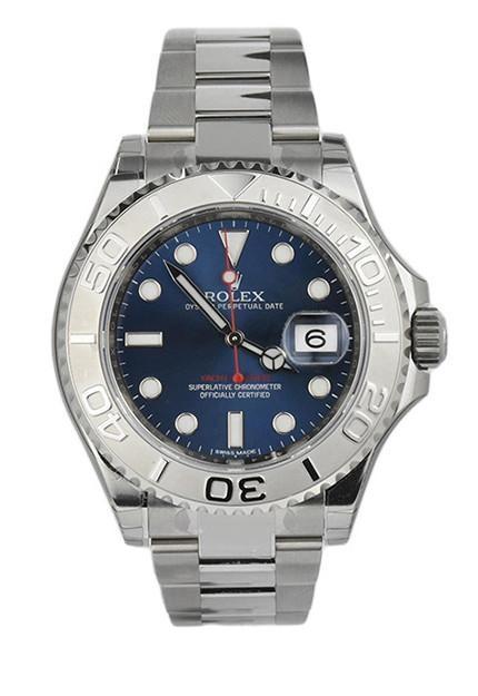 YACHT-MASTER 40 Blue Dial Platinum and Steel Mens Watch 116622