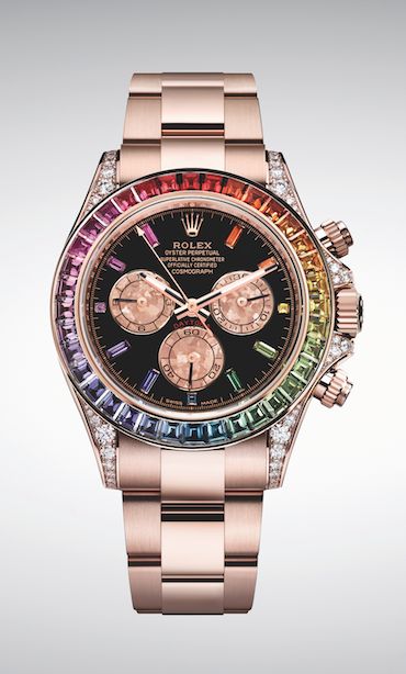 Rolex Daytona Rainbow, Black dial, Diamond Bezel, Oyster bracelet, Yellow gold Watch 116598 RBOW